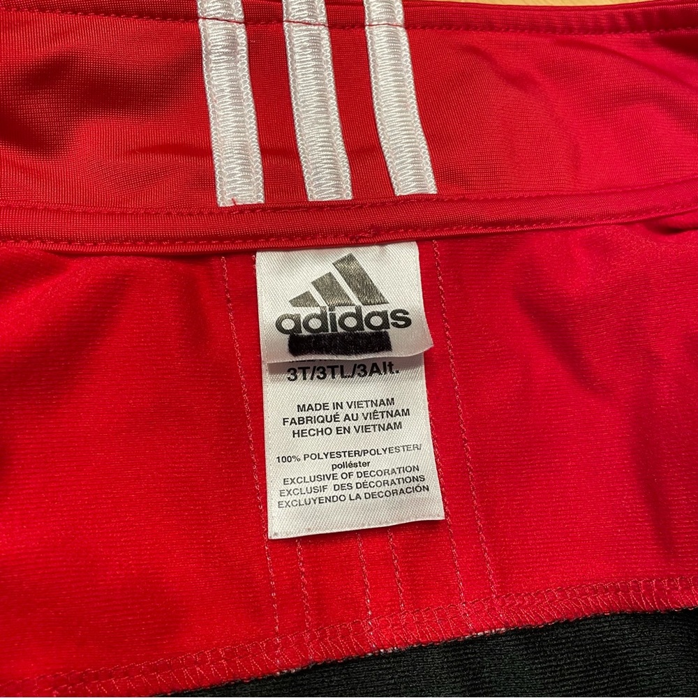 Adidas Zip Up Track Jacket, Toddler 3T, red - Picture 4 of 5